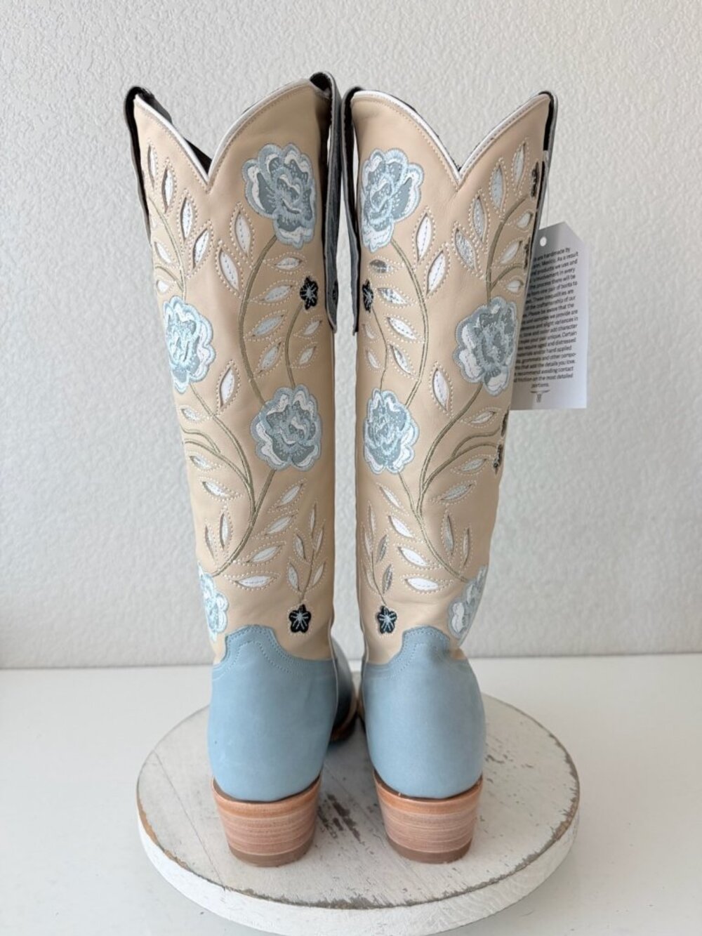 Lane KENZIE Knee High Cowboy Boots Womens 9.5 Blueberry Buttermilk Western Tall - Picture 3 of 12